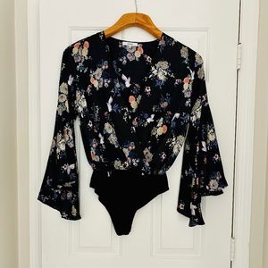 Ro & De Floral Bell Sleeve Bodysuit